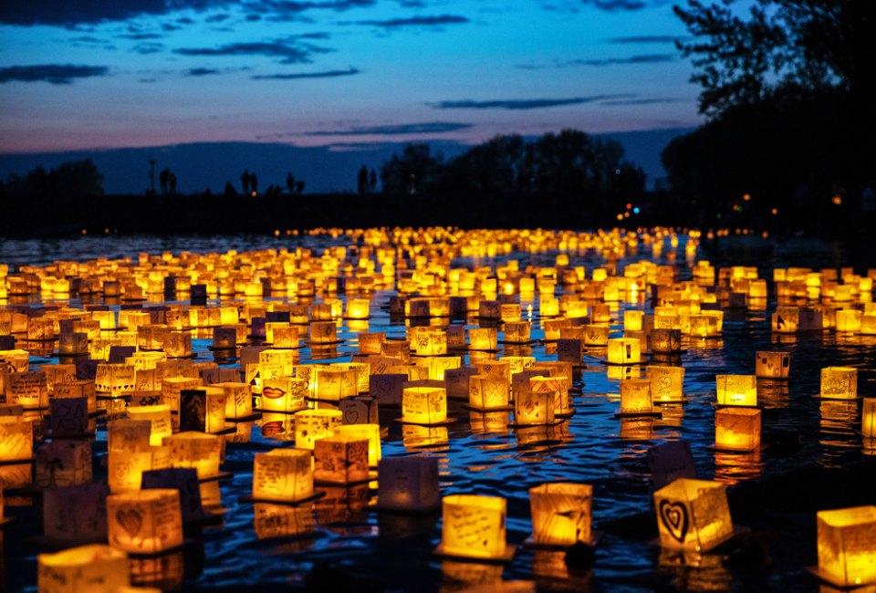 Try Water Lantern Festival at City Place this weekend in Houston. Photo courtesy of the Festival.