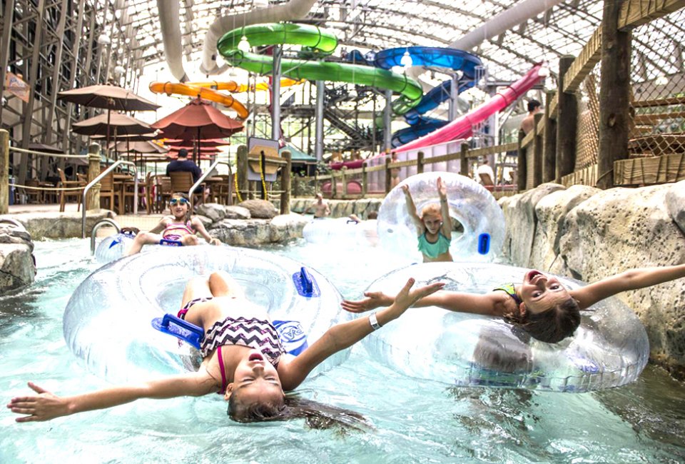 Chill out in the lazy river at the Pump House indoor water park in Vermont.