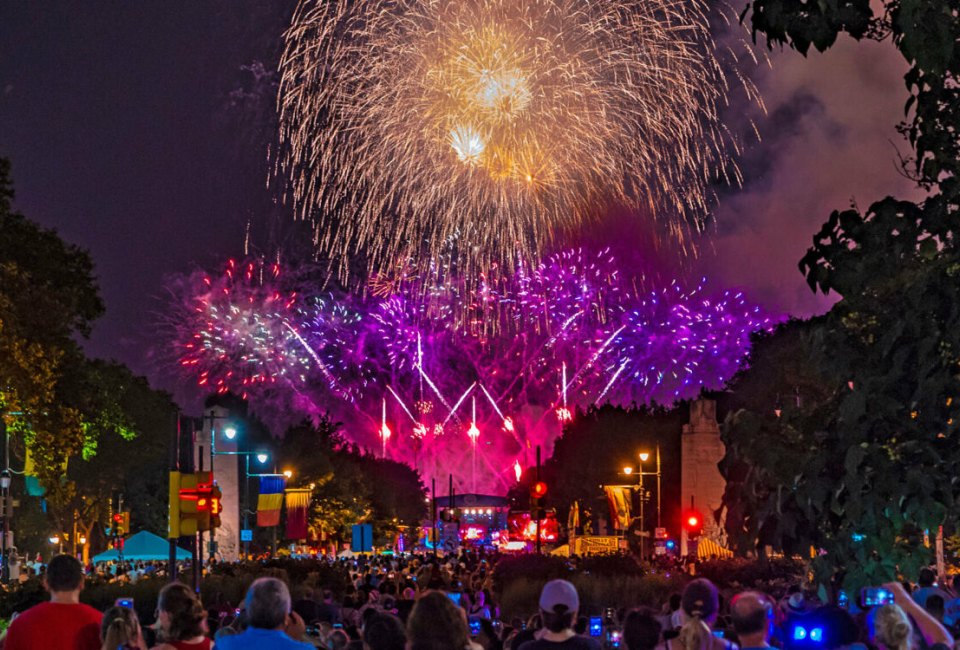 Don't miss the Wawa Welcome America Party on the Parkway and Fireworks Spectacular at Eakins Oval. Photo courtesy of the event