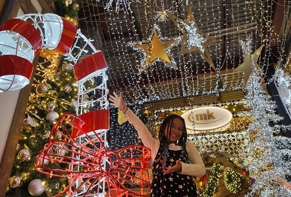 Strike a pose with the stunning decorations in Santa's Village at American Christmas in Mount Vernon. Photo by Jody Mercier