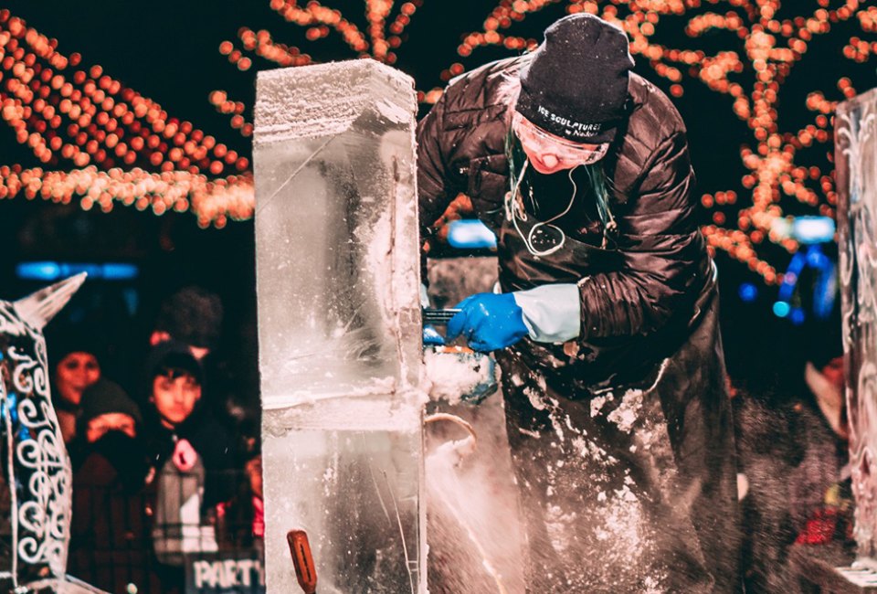 Families can enjoy the Holiday Stroll in downtown Chappaqua with ice sculpting, hot cocoa, and a visit from Santa.Photo courtesy of the event  