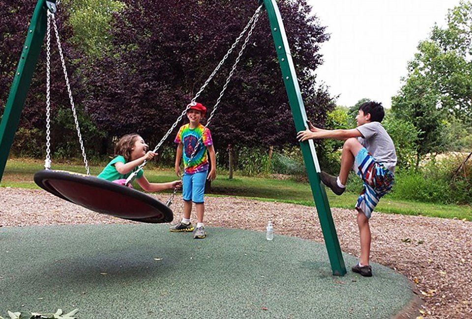 Kids can run, swing, slide, and even make music at Sally’s Dream Playground in Montgomery. Photo by Katherine Dhurandhar 