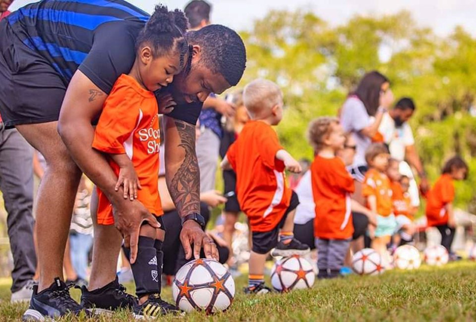 Young kids learn fundamental soccer principles at Soccer Shots. Photo courtesy of Soccer Shots
