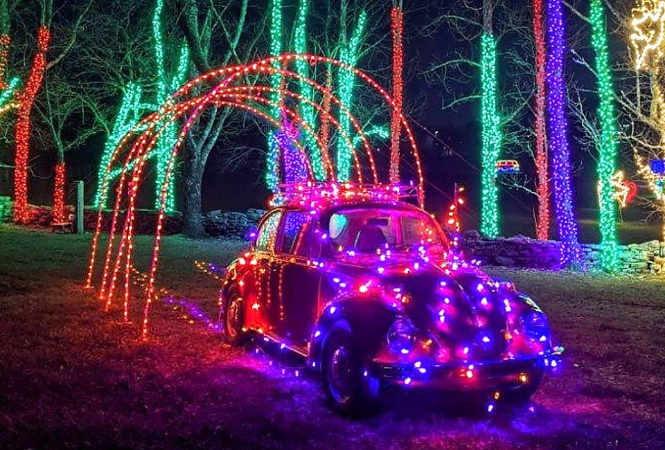 Peace, Love & Lights at the Bethel Woods Center features lots of groovy displays. 