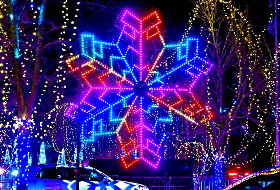 The Winter Wonderland Drive-Thru Holiday Light Extravaganza returns to Kensico Dam Plaza bigger and better than ever. Photo courtesy of the event