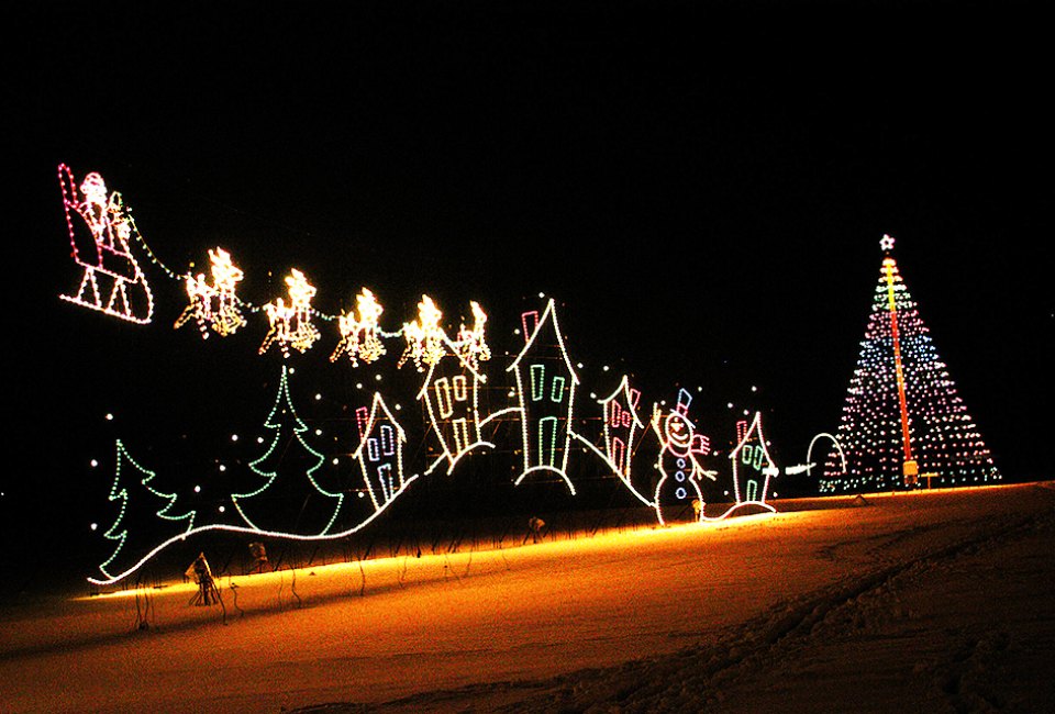 Drive by the whimsical Whoville installation at Wegmans Lights on the Lake in Liverpool, New York, this holiday season.