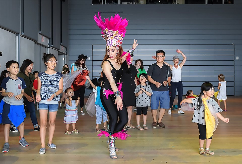 Kids learn to samba at the Whitney Museum's Family Day. Photo courtesy of the museum