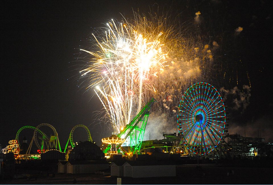 Have a blast on the Wildwoods Boardwalk and enjoy an awesome fireworks show. Photo courtesy of Wildwoods