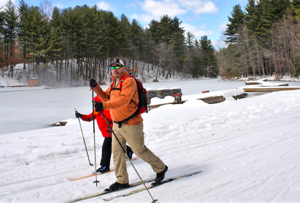 Rent cross country skis and hit the groomed paths of Winding Trails. Photo courtesy of Winding Trails