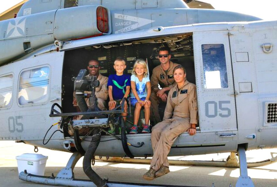 Hanging with the Marine crew. Photo courtesy of Camarillo Wings Association