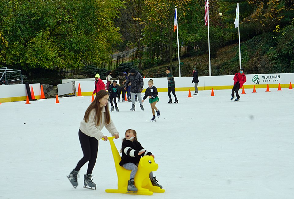 Skaters young and old were happy to be back on the ice at the revamped Wollman Rink. 