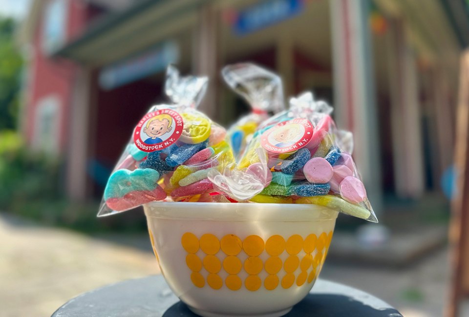 Grab a colorful treat at Harley's Sweet Shop in Woodstock. Photo courtesy of the shop